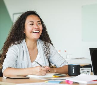 Woman smiling at work