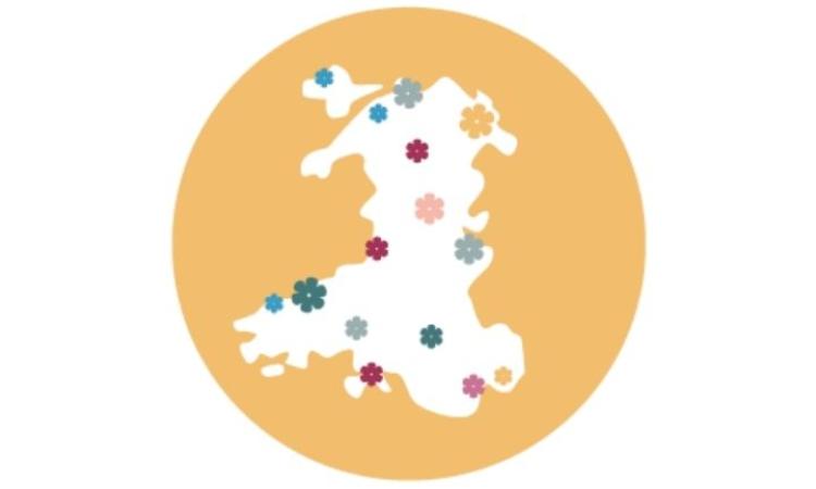 A graphic of a map of Wales