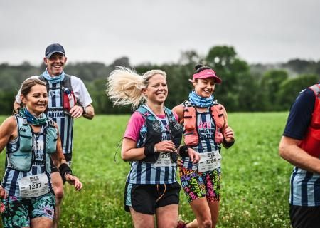Women and men running