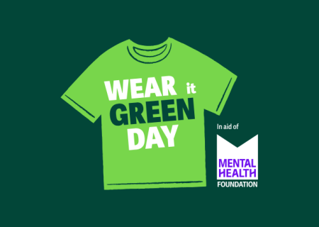 Wear it green day logo on a dark green background
